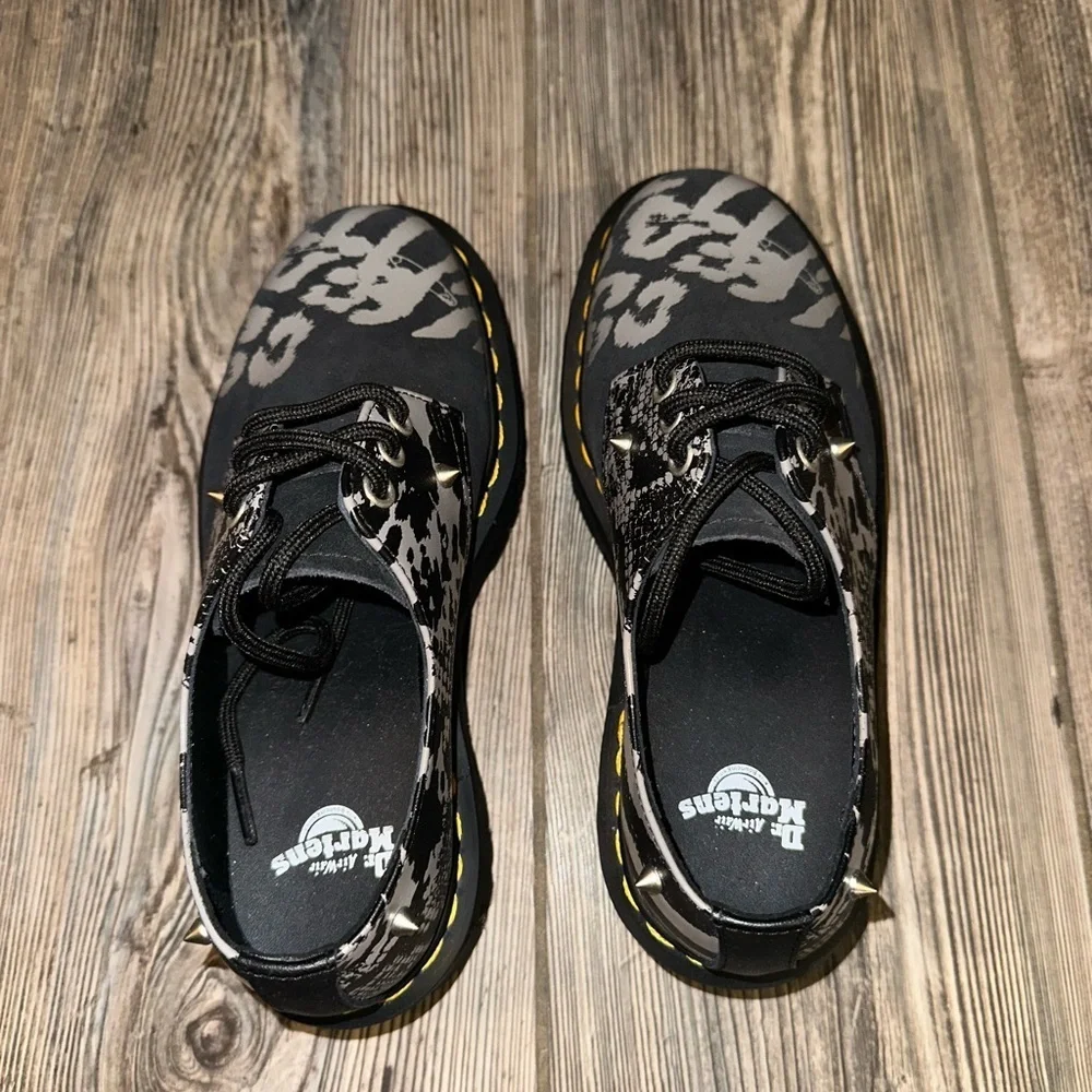 Dr. Martens 1461 Quad Animal Clash Leather & Suede Studded Platform Shoes US 6